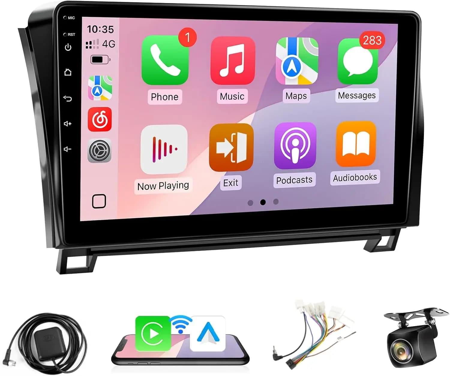 Schermo stereo IPS da 10,1 pollici, wireless Carplay Android Auto Bluetooth GPS WiFi FM per Toyota Tundra 2007-2013 (adatto per grandi graffi)