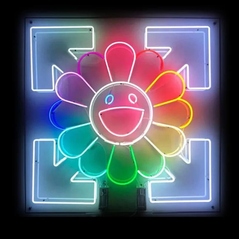 Insegna al neon Light The Sun Smi Face Insegne al neon Birra Bar Pub Party Store Home Room Decorazione della parete Sun Flower Illuminazione Neon Light Anime