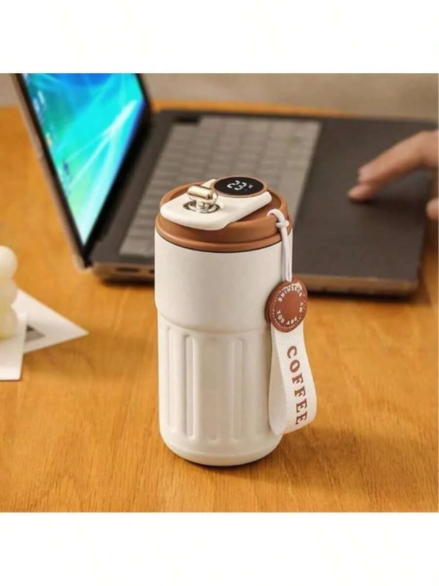 Coffee cup, vacuum insulated drum with temperature display, outdoor coffee, camping cup with leak proof lid, portable thermos/ice cup, Mother's Day gift