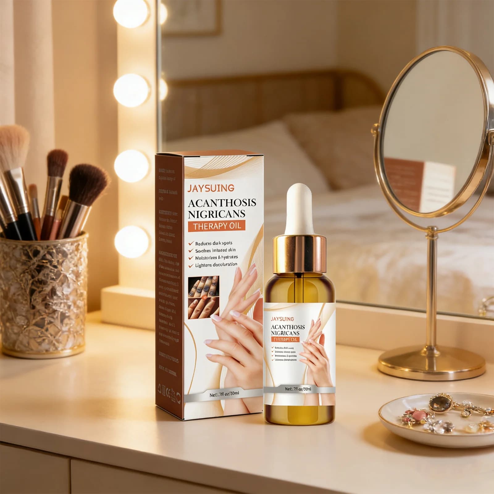 JAYSUING Therapeutic Oil for Acanthosis Nigricans 50mL, Reduces Scure Masks, Smooths Irritate Skin, Squees Discromies