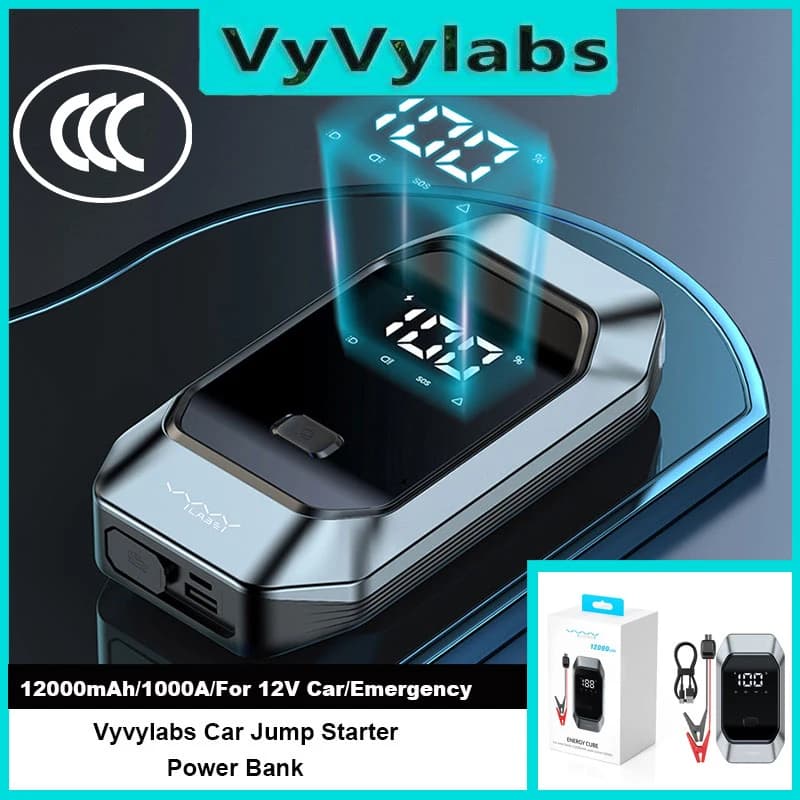 VYVYLABS Avviatore di emergenza per auto 12000mAh CCC Power Bank per iPhone 17 Booster Batteria di emergenza per veicoli automatici per Powerbank per auto 12V