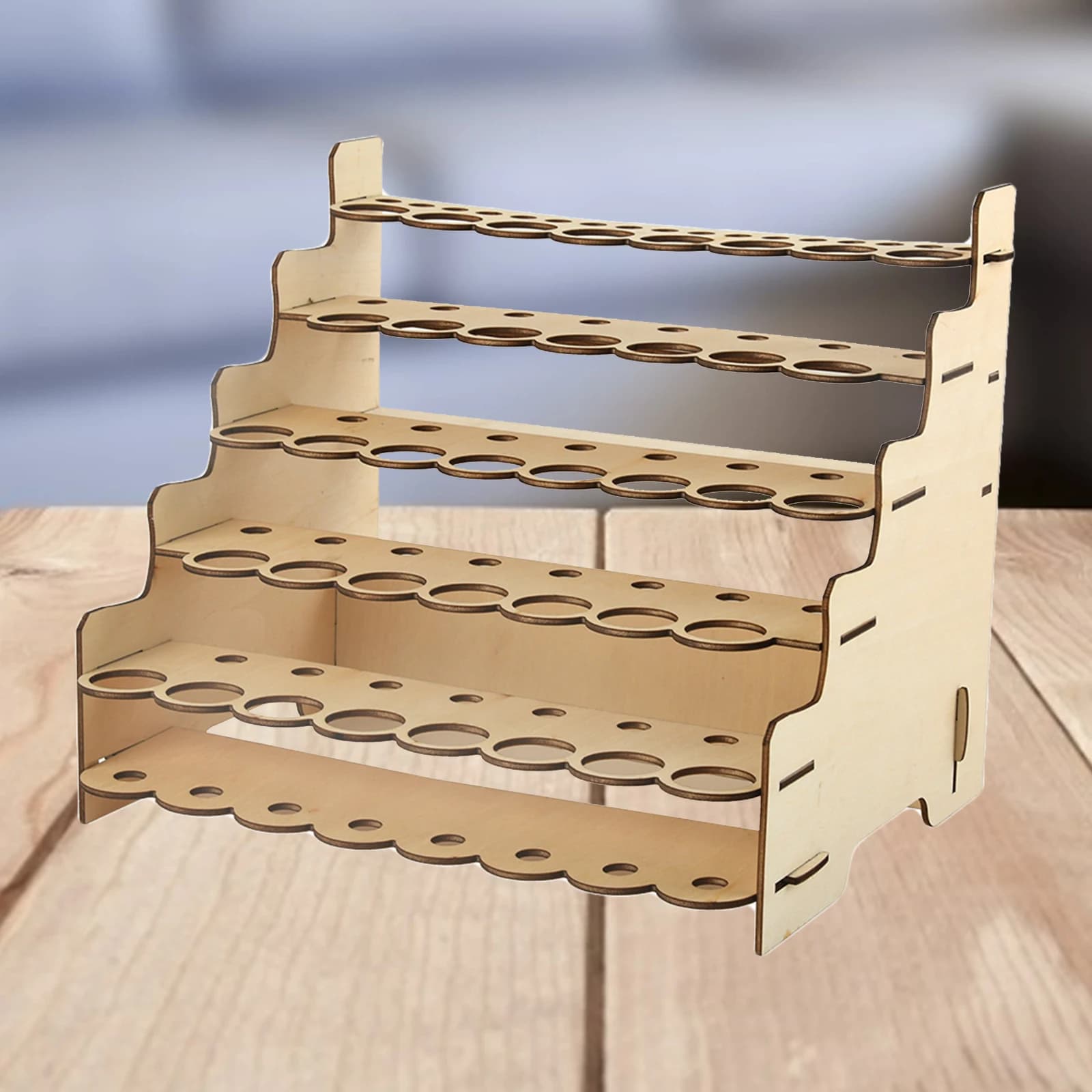 28/38 Slots Wooden Paint Paint Storage Rack Multi-layer Paints Organizer Stand Easy to Assemble for Miniature Paint Set