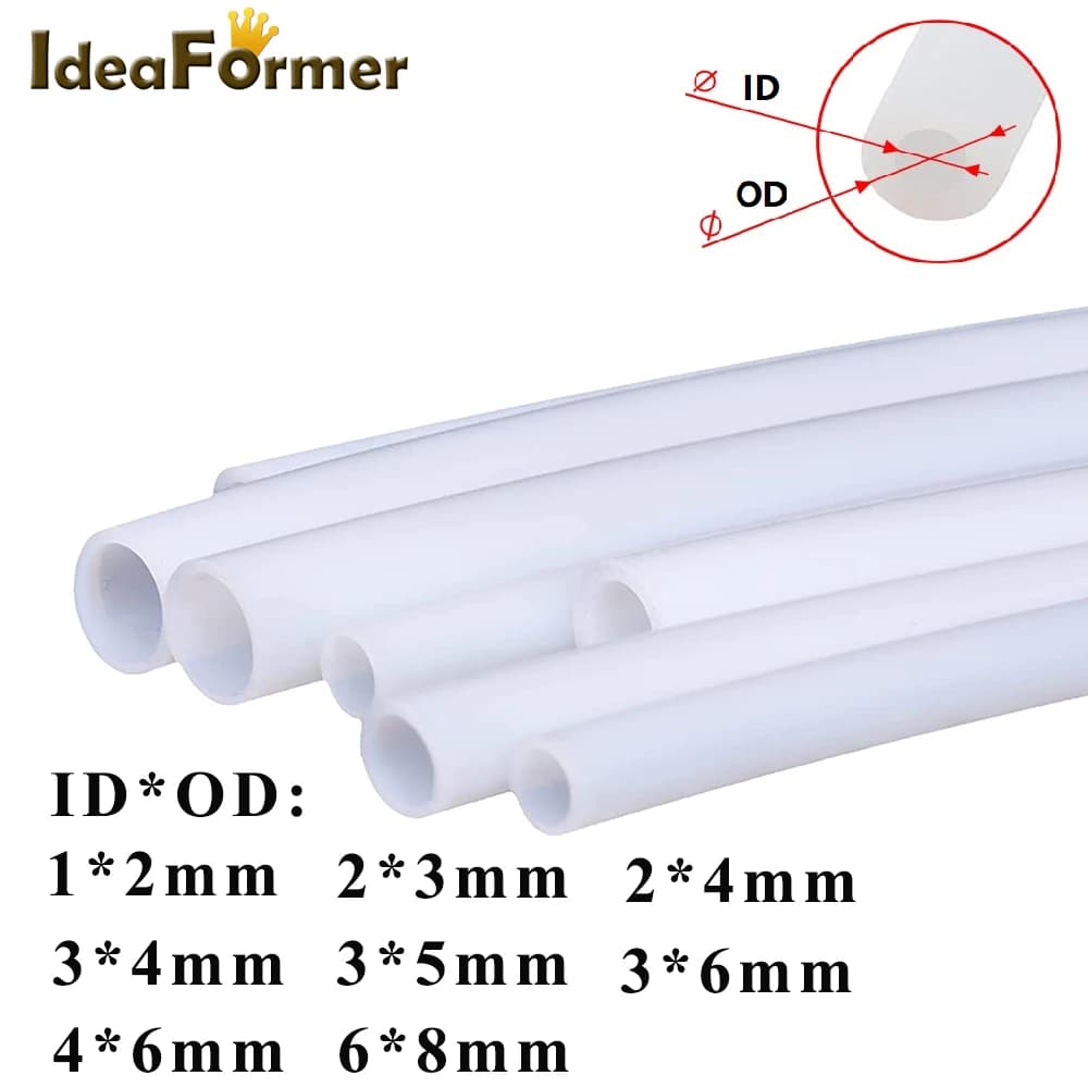 Tubo in PTFE da 50m tubo teflon ID 2mm 3mm 4mm 6mm per filamento da 1.75/3.0mm testina di stampa per stampante 3D RepRap estrusore Bowden