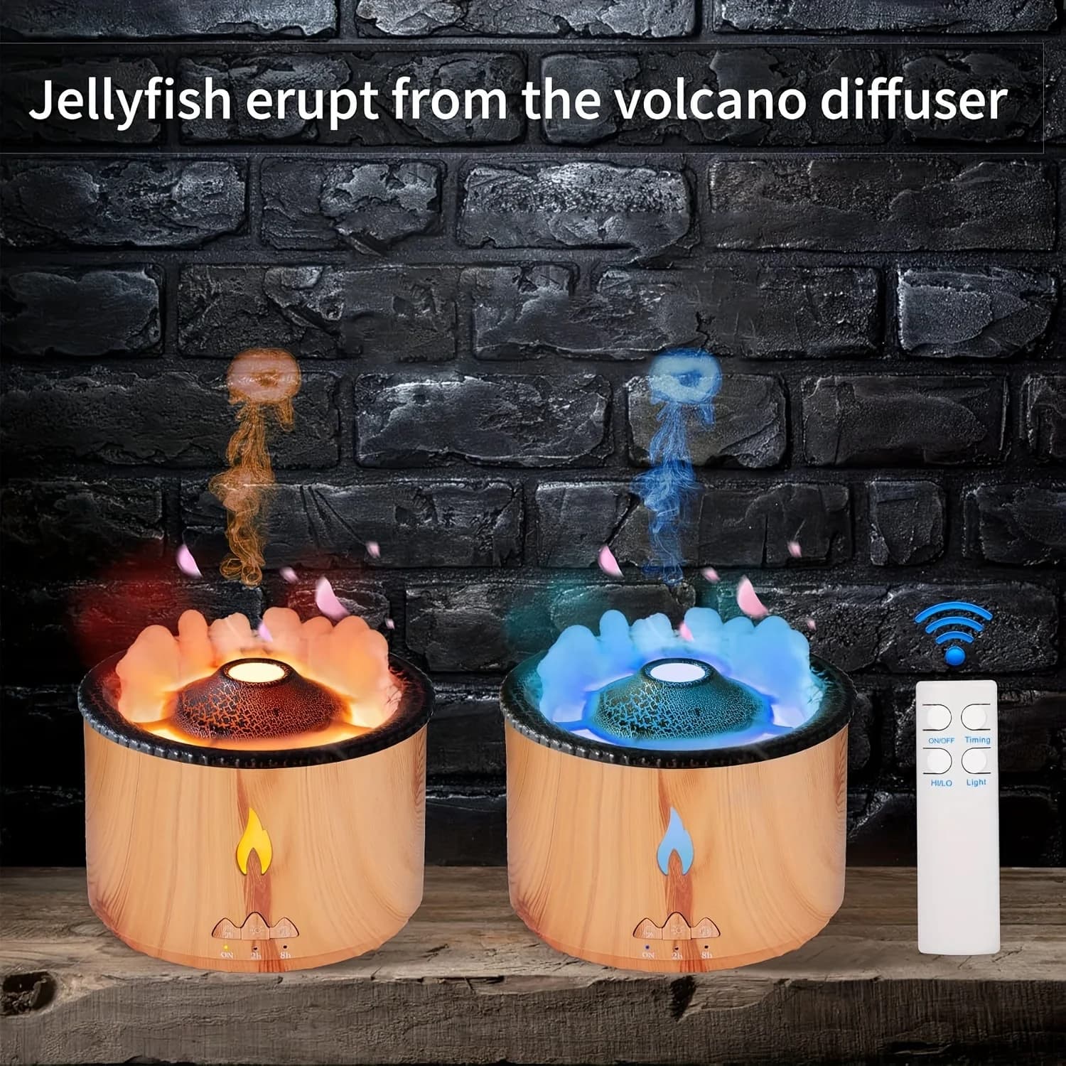 Diffusori a fiamma vulcanica umidificatore a nebbia fredda per diffusore di aromaterapia ad ultrasuoni per la casa con vassoio di olio essenziale elettronica silenziosa