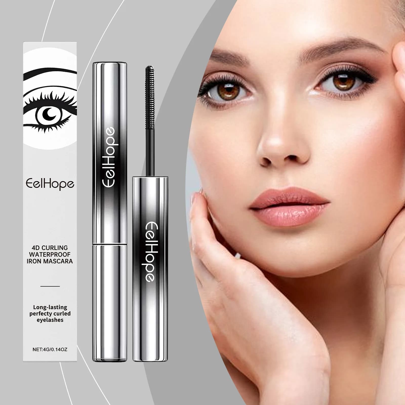 Eelhope 4g Extensive Eyelash Mascara 4d Eyelash Addens Eyelash Long-Term Makeup Black Drying Quick Waterproof