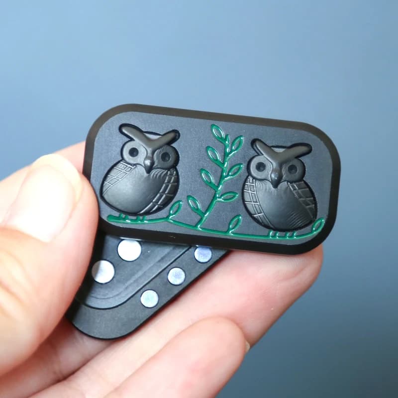 Button pie Owl Fidget Spinner Fidget Push Slider Hand Spinner Metal EDC Fidget Toys Office Desk Toys For Adults Kids Gifts