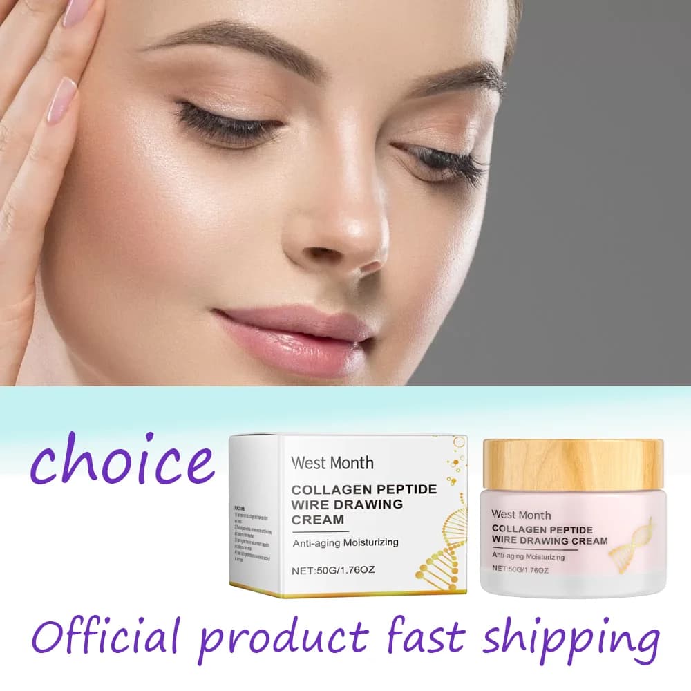 WEST MONTH Crema Viso al Collagene Peptidico 50g per la Cura della Pelle, Rimuove Rughe e Linee Sottili, Idratante