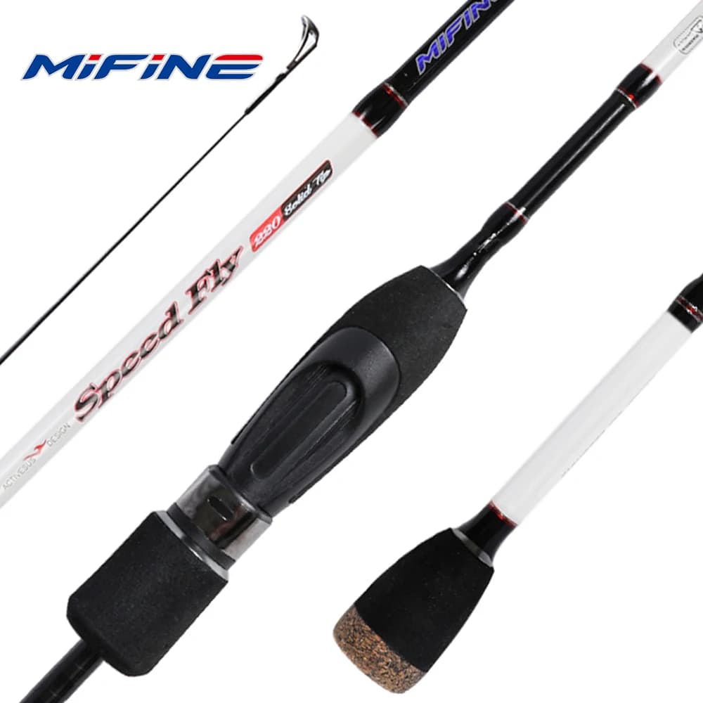 Canna da Pesca Ultraleggera MIFINE SPEEDFLY SPIN UL L ML in Carbonio 24T, 1.98M 2.1M 2.2M, Peso Esca 0.5-10g, 2 Sezioni, Canna da Spinning per Trota