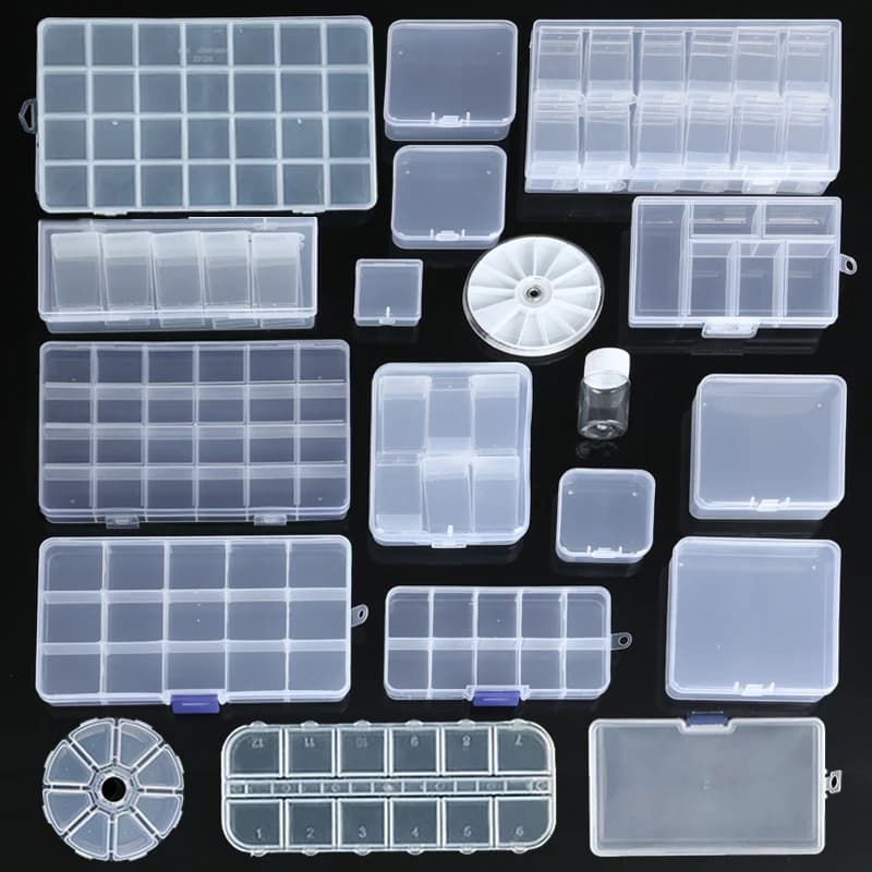 Plastic box holders holders jewelry box with adjustable dividers for beads art craft DIY jewelry fishing equipment