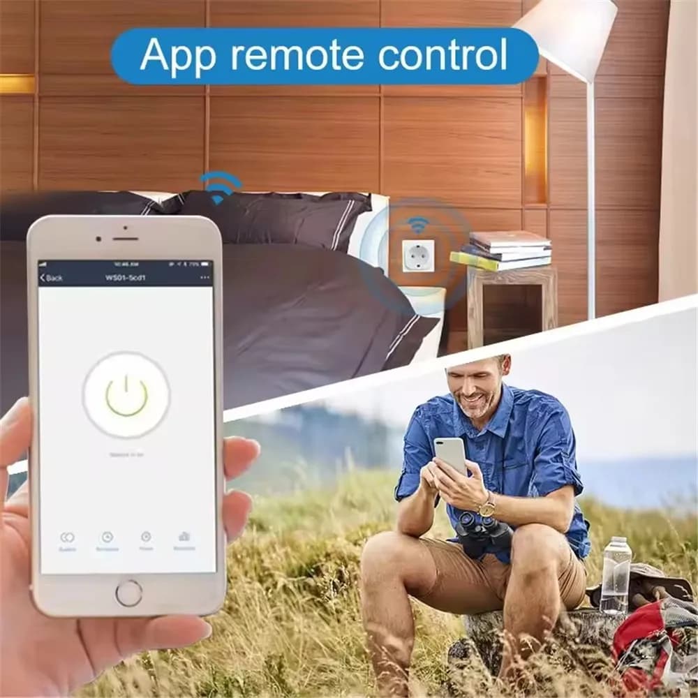 Intelligent socket Tuya WiFi/Zigbee EU 16A/20A with Consumption Monitoring, Timer, Remote Control and Vocal, Compatible with Alexa Google Home Smart Life