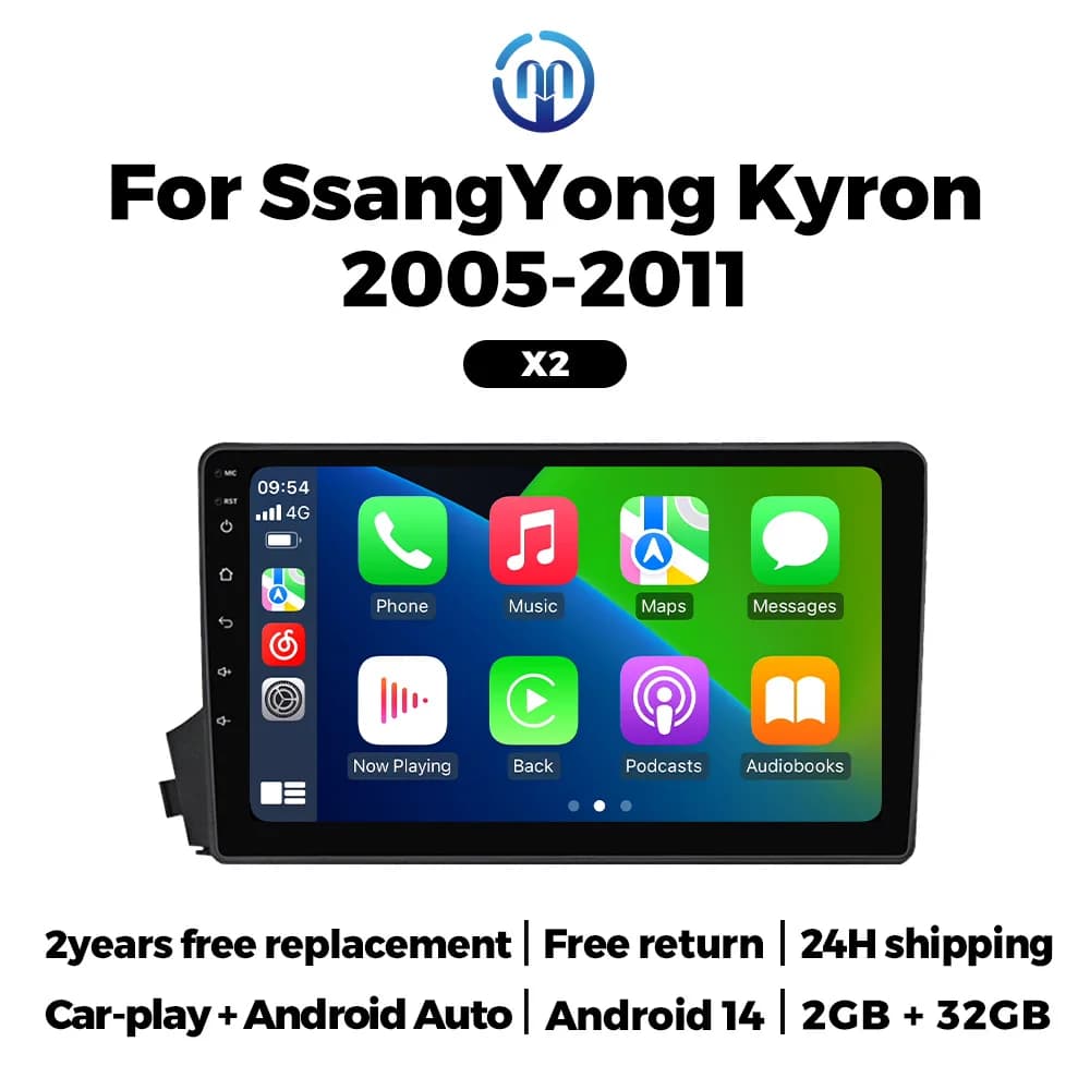 MEKEDE 24h Shipping Car Stereo For SSangyong Actyon Kyron 2005-2011 Auto Radio Multimedia Video Player BT WIFI Carplay 9" GPS