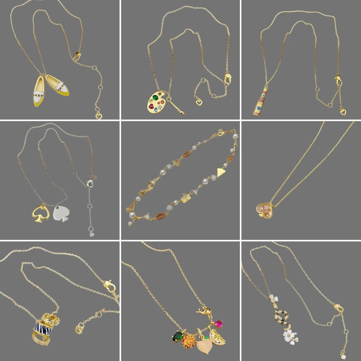 Collana con ciondolo a forma di fiore smaltato in oro di Kate Jewelry, per donna, gioielli raffinati, regalo di compleanno e Natale