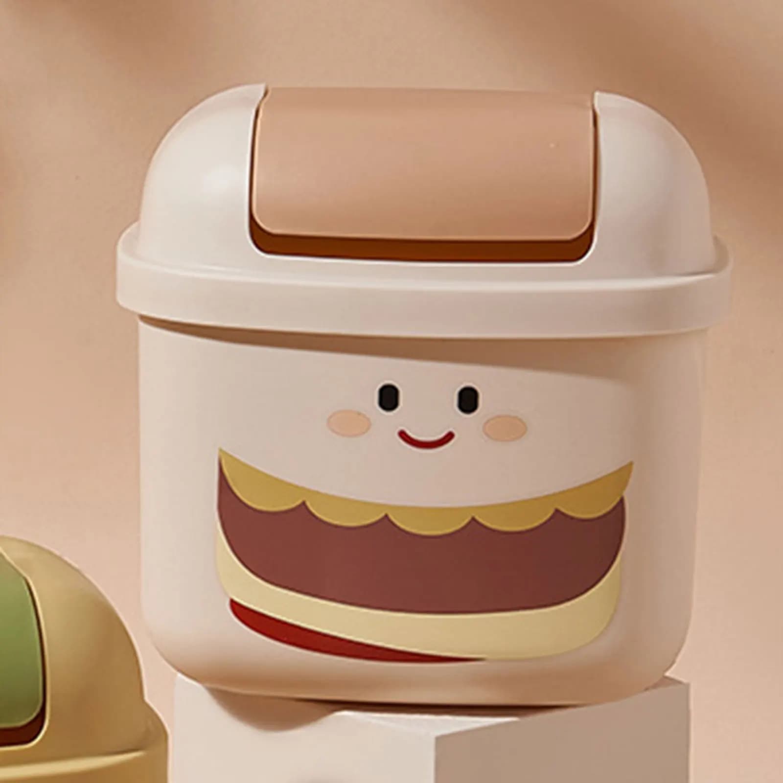 Mini cestino della spazzatura da appoggio cestino della spazzatura cartone animato per toeletta piccolo cestino della spazzatura cestino della spazzatura per tavolo bagno desktop camera da letto