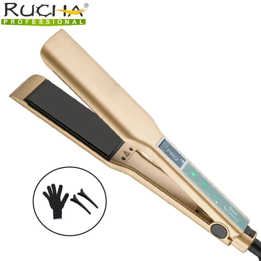 Hair Plate Smart Touch Screen Ceramic Heating Plate Iron Professional MCH Fast Warm-up Dispaly Large LCD Plate
