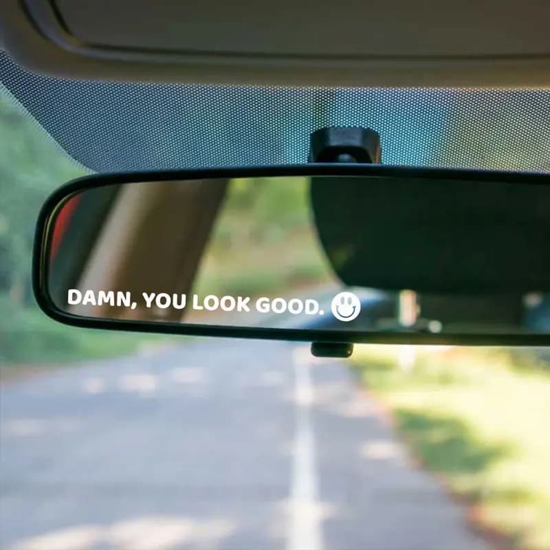The Text Car Stickers Damn, You Look Good Decoration Rear View Mirror Trendy Window Car Die Cutting Vinyl Decal