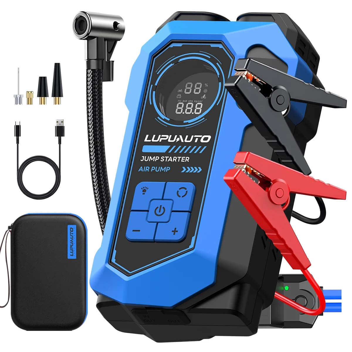 Avviatore d'Emergenza per Auto 8000A con Compressore d'Aria 160PSI, Booster Portatile per Batteria Auto (Per Benzina/Diesel 10.0L)
