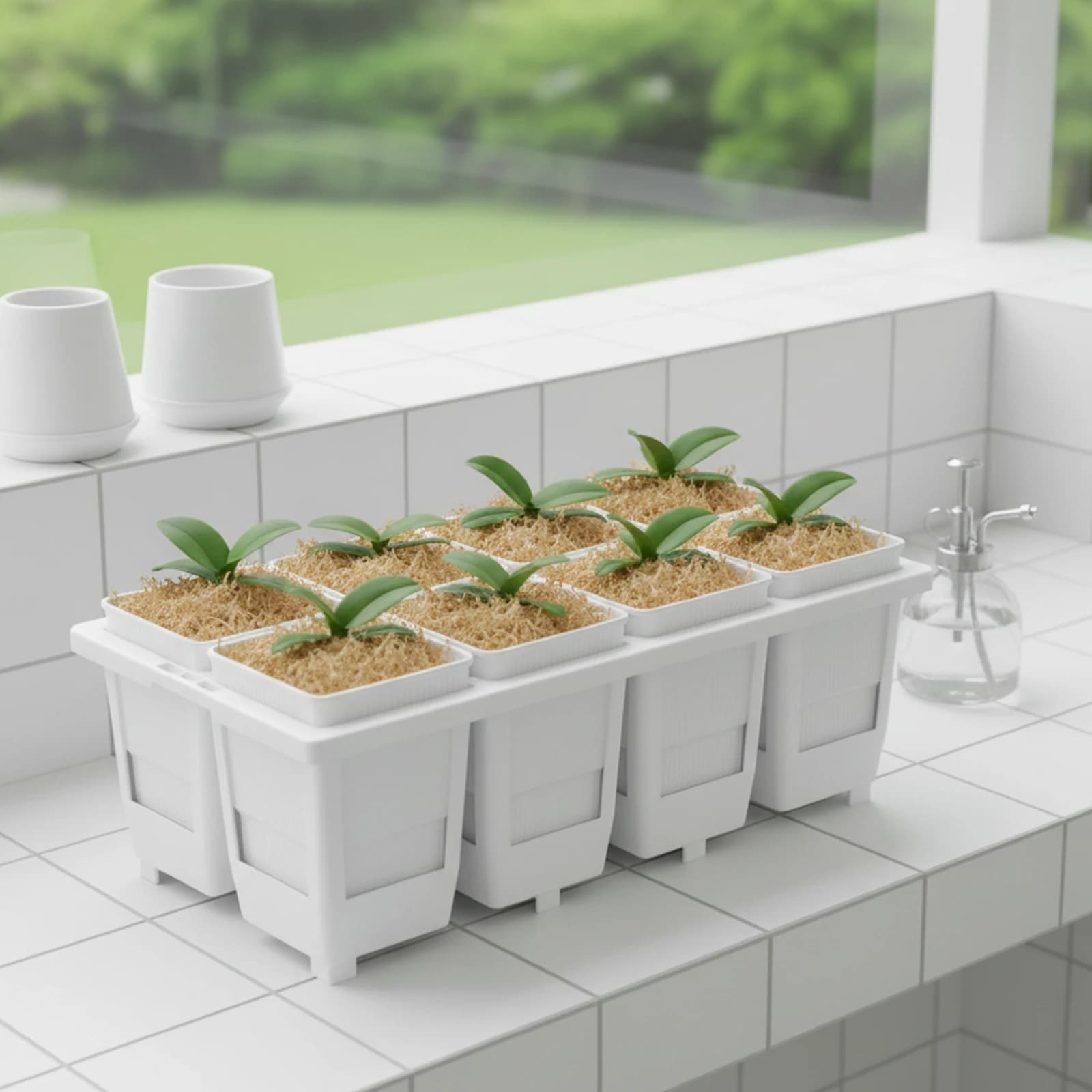 Set di 6 Vasi Quadrati per Semenzai con Fori di Drenaggio, Ideali per Trapiantare Fiori e Stecche, per Giardinaggio Esterno e Germinazione Semi