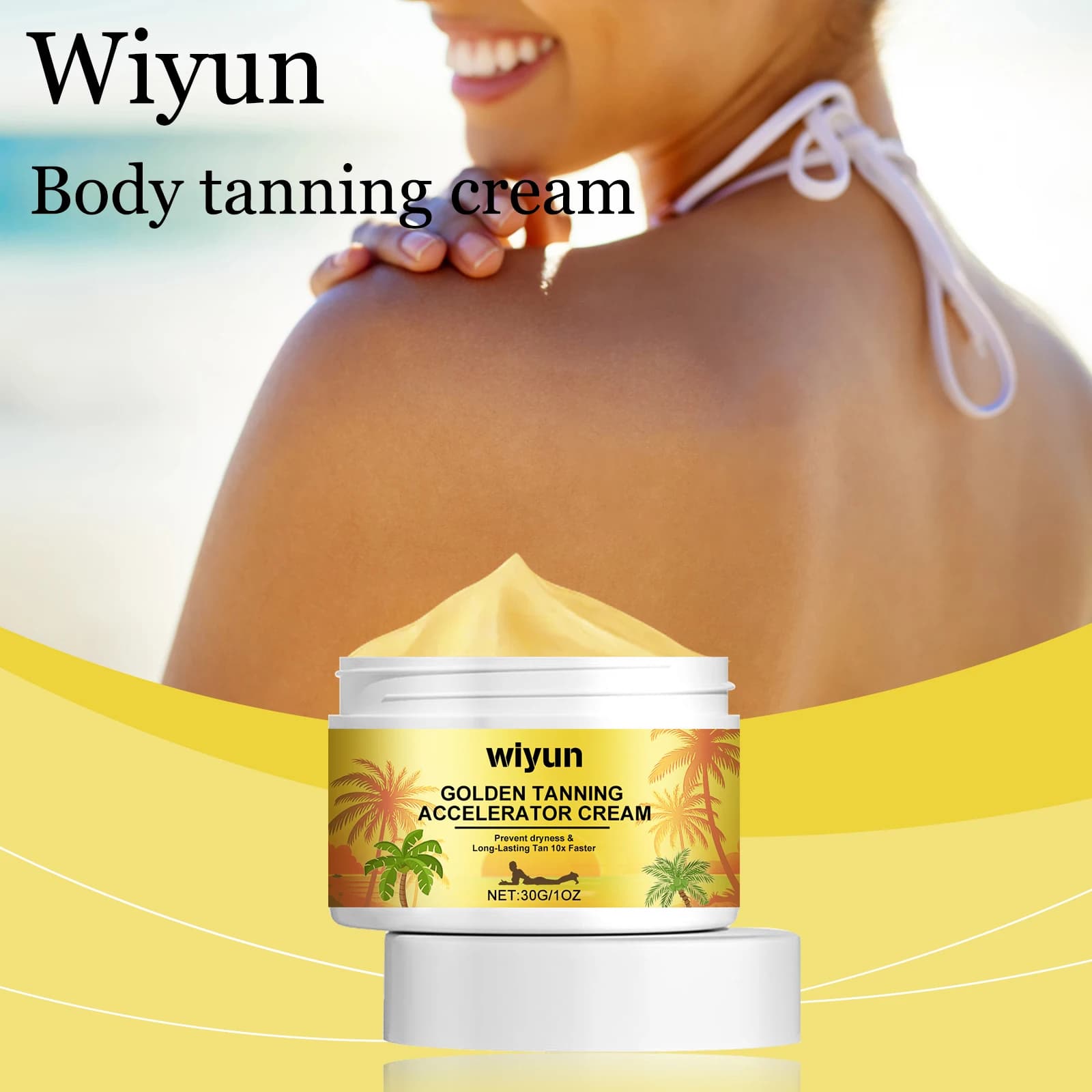 Wiyun Crema abbronzante per il corpo Estate all'aperto Idratante Rafforzante Barriera cutanea Bronzer Pelle frolla Crema abbronzante senza sole