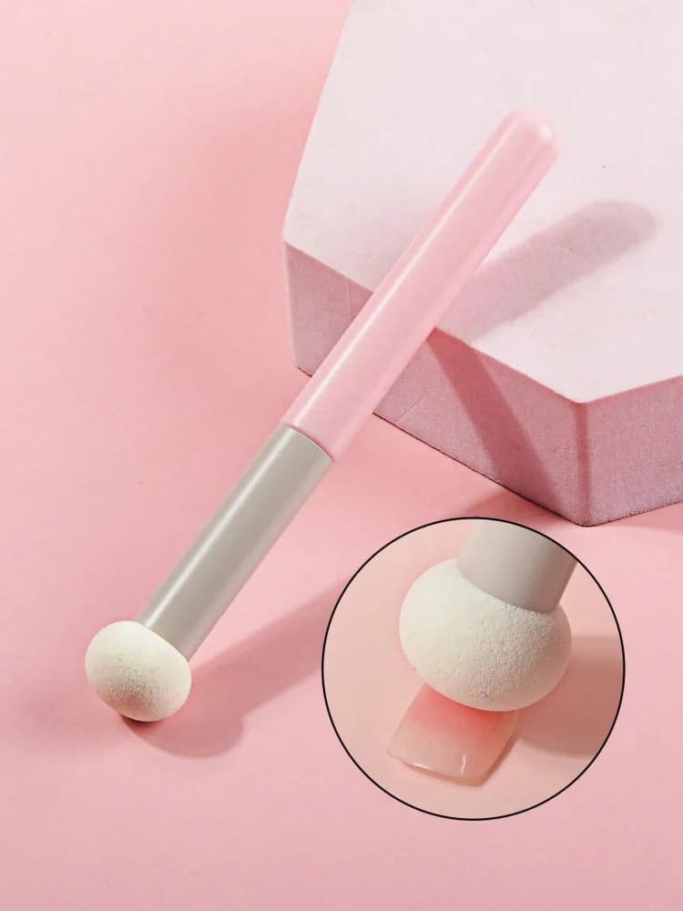 Pennello per Nail Art a Doppia Punta con Sfumatura e Ombreggiatura, Punta a Pennello per Dotting, Manico in Spugna con Strass, Strumento per Pittura Unghie