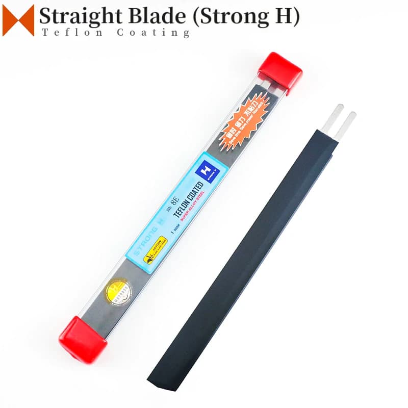 Lama dritta rivestita in PTFE per macchina da taglio KM / Eastman / Dayang / Sulee coltello da taglio in tessuto forte H resistente al calore 8 ''10'' 12''