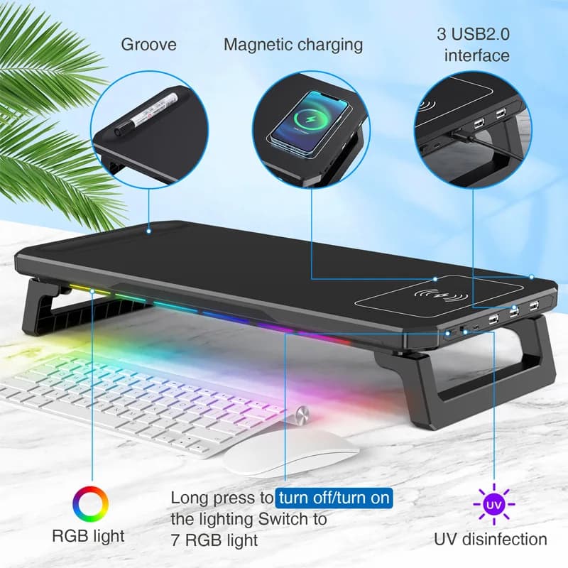 RGB 3 Rechargeable Universal Storage Rack for USB 2.0 Laptop