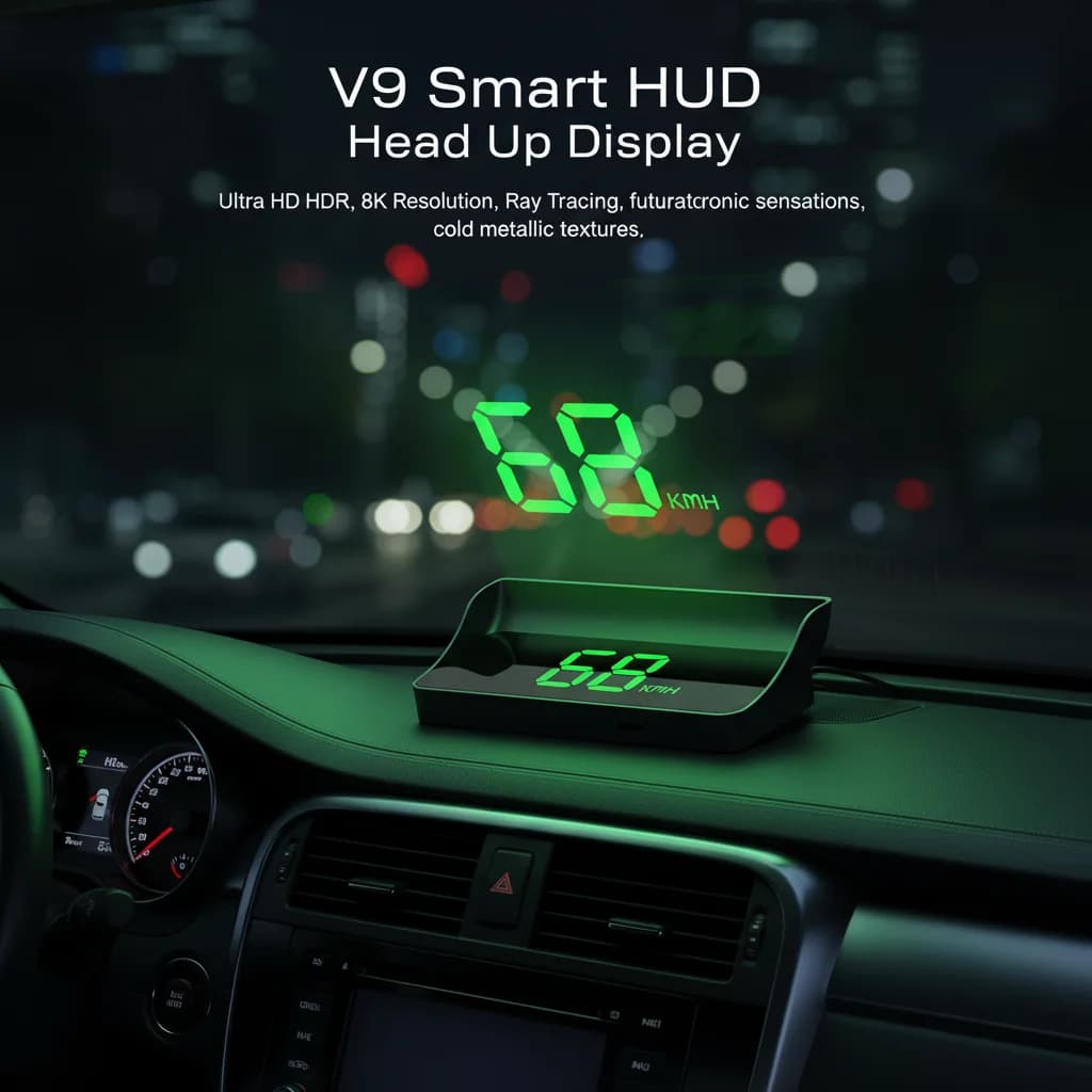 Car Head Up Display HD Tachimetro GPS KMH Proiettore per parabrezza HUD digitale Proiettore per elettronica automatica Display Luce bianca verde