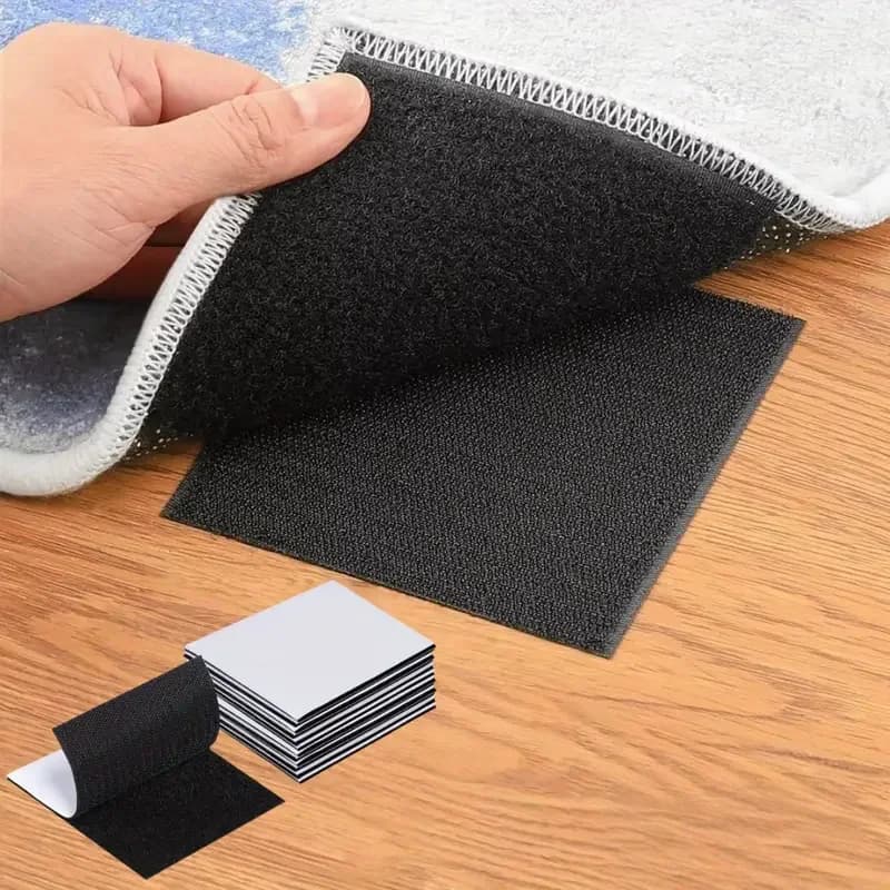 10 paia 6 cm/2.36 pollici autoadesivo nastro adesivo con gancio e anello punto nastro biadesivo adesivo in nylon con colla per l'home office