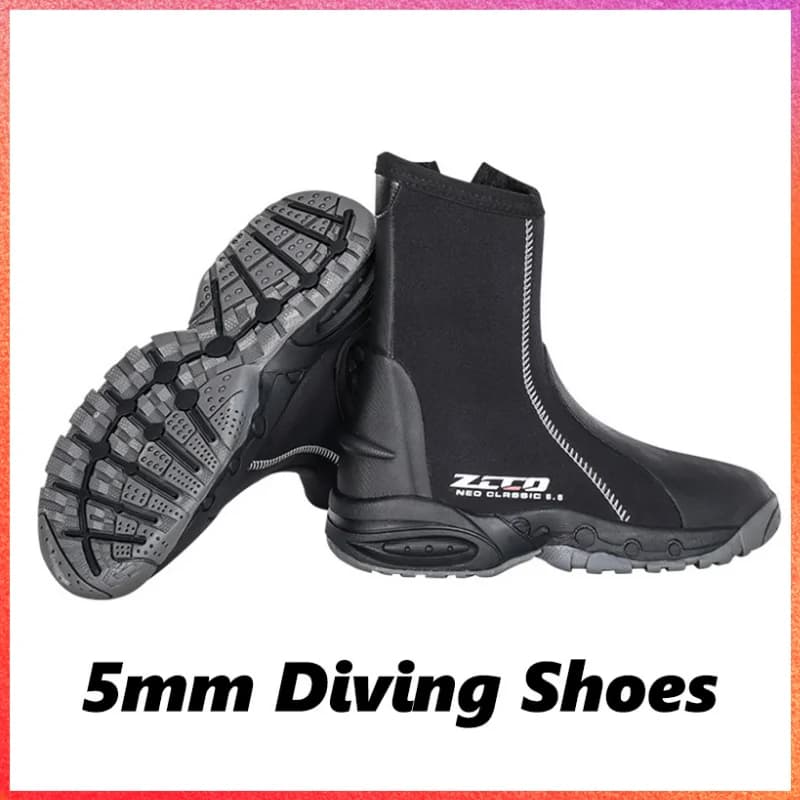 ZCCO 5MM New diving shoes for adult vulcanization Winter cold proof neoprene upper Scuba Snorkeling Fishing Kitesurfing Equipment
