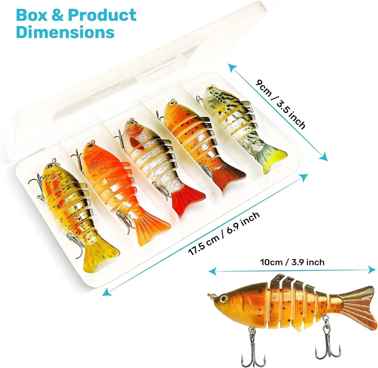 Multi Jointed Swimbaits Fishing Lures for Bass Trout Perch Slow Sinking Lifelike Fishing Lure Kit Swimming Lures Freshwater Saltwater Tackle Box