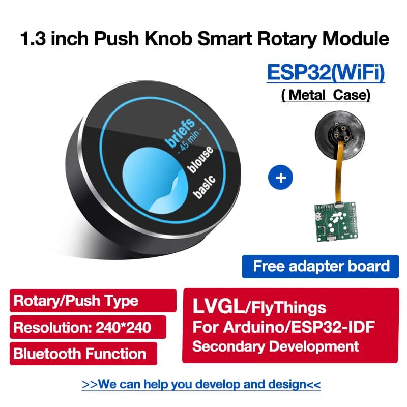 Scheda di sviluppo ESP32 da 1.3 pollici 240*240 Interruttore a manopola Encoder UART Smart Display IPS LCD TFT Modulo intelligente per Arduino LVGL