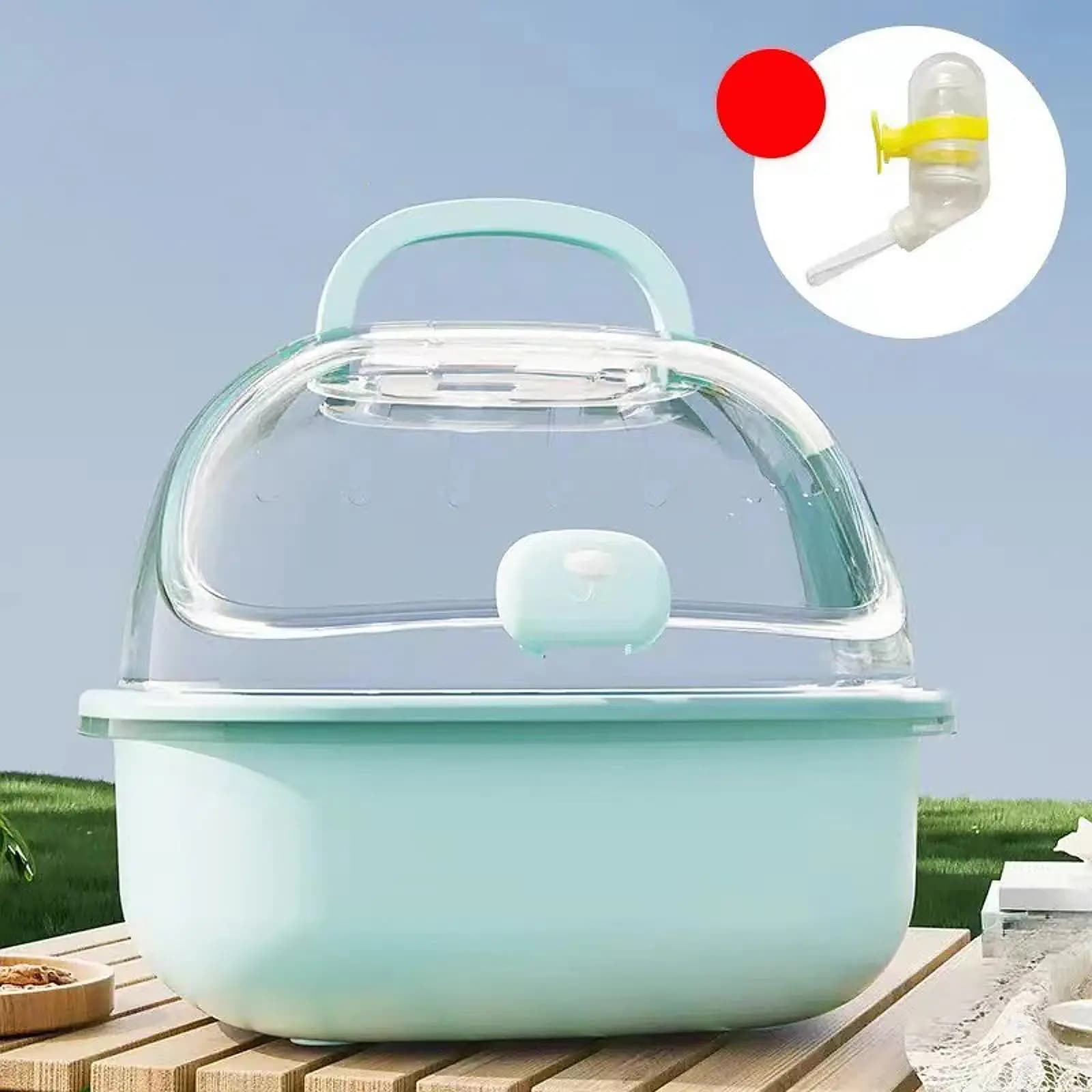 Gabbia per criceti portatile portatile Robusta scatola per il trasporto di animali domestici di grande spazio Portaoggetti da viaggio Gabbia per il trasporto di piccoli animali traspirante