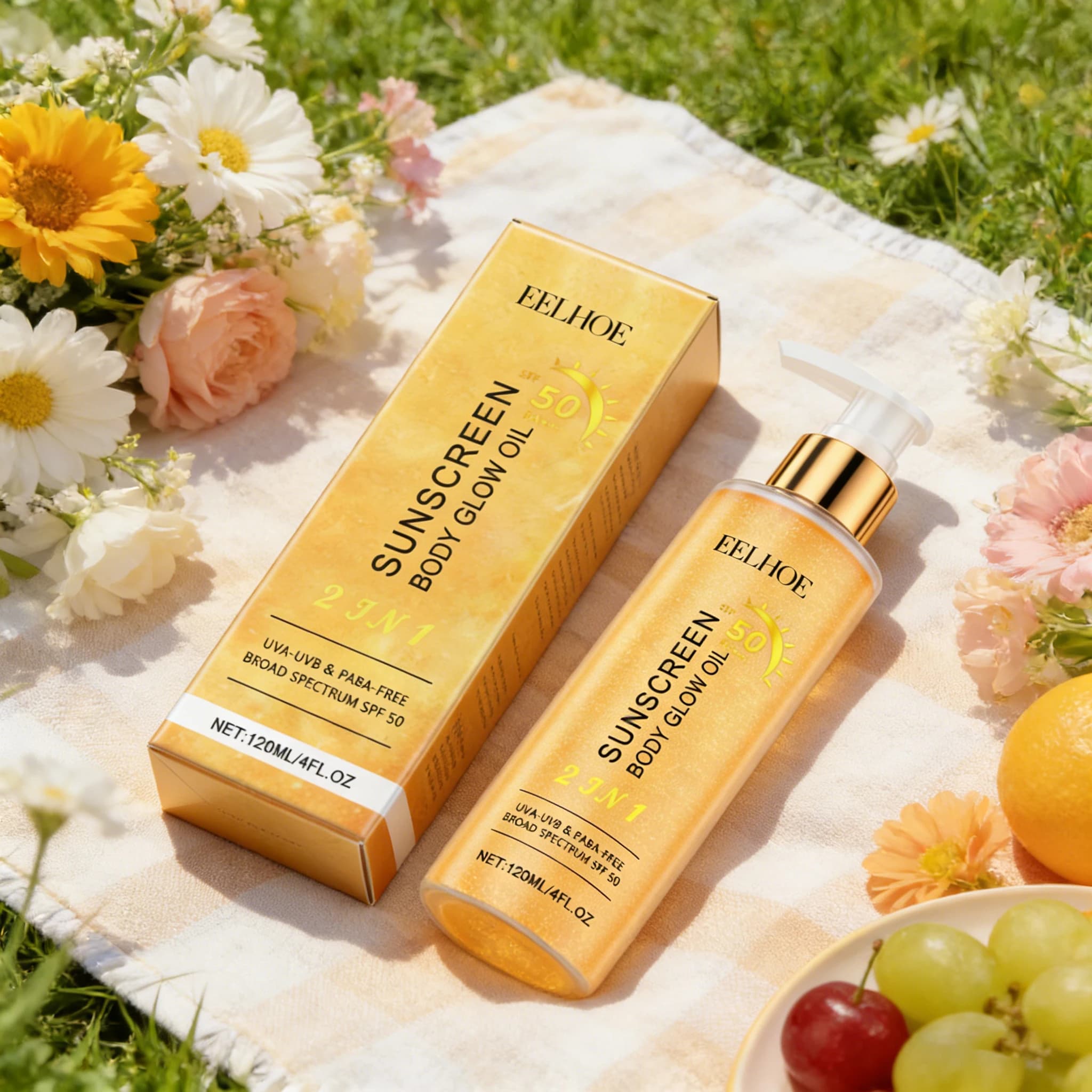 EELHOE Illuminating Solar Oil for Body, Deep Nutrient, Moisturizing, Skin Shining Products, Essential Oil for Full Body Cleaning