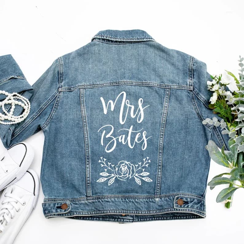 Regalo personalizzato della giacca della signora per le giacche di jeans della sposa per il matrimonio splendidi cappotti di jeans personalizzati di lusso abiti da damigella d'onore Future Mrs