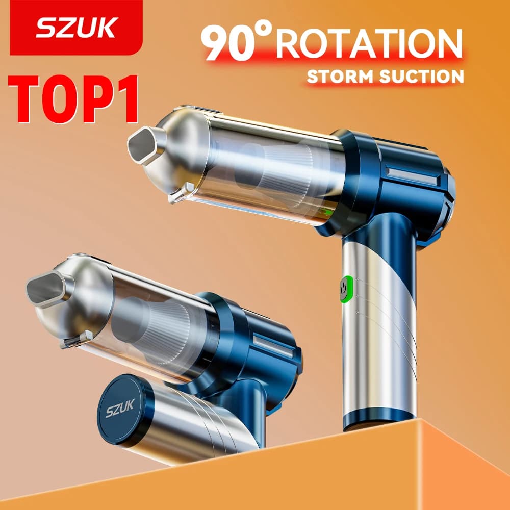 Aspirapolvere per Auto SZUK 18000PA, Pieghevole, Alta Potenza, Portatile, Mini Aspiratore Wireless per Auto