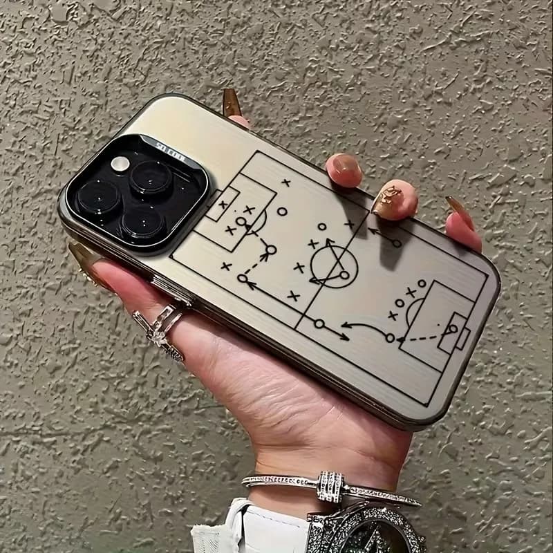 Cover per iPhone antiurto con design lavagna tattica da calcio per iPhone 17 16 15 14 13 12 11 Pro Xs Max Plus Air Mini XR X 17e 16e