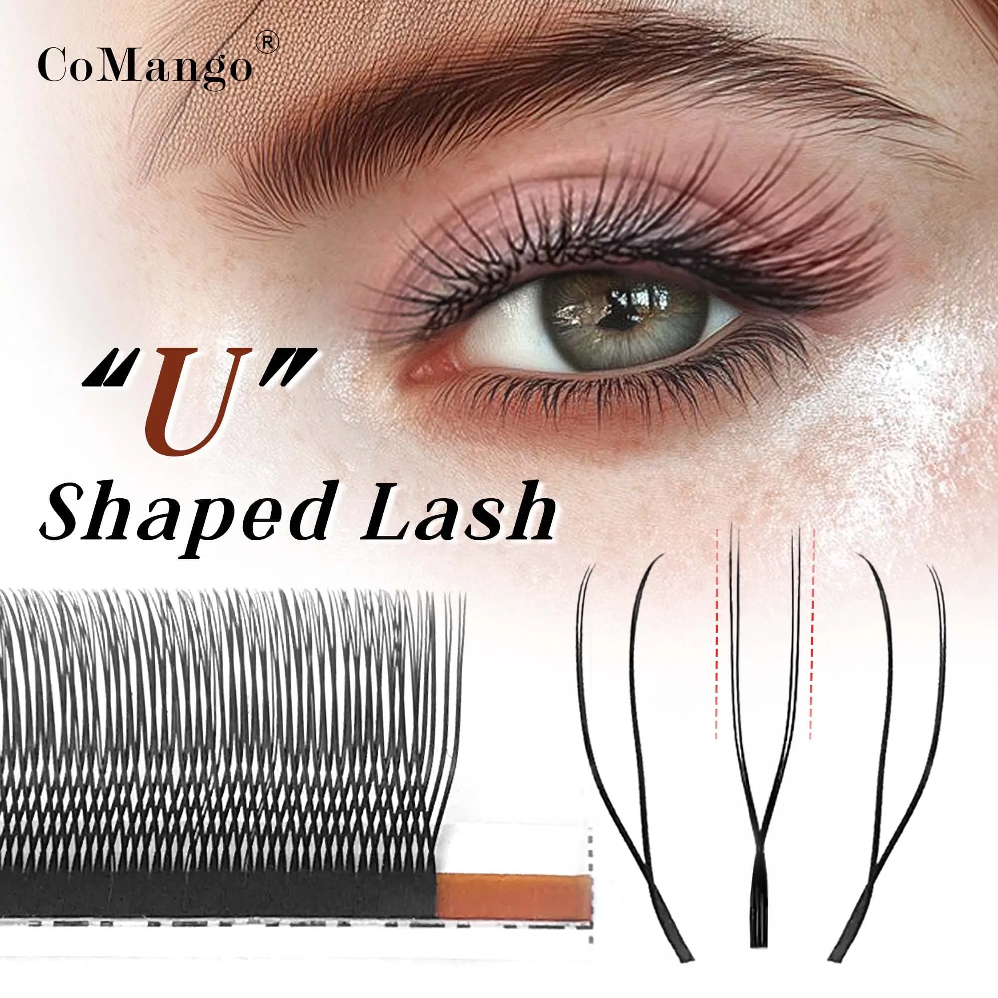 ciglia finte naturali forma U ciglia estensioni ciglia super soft 12rows nero opaco ciglia naturali premade fan volume ciglia