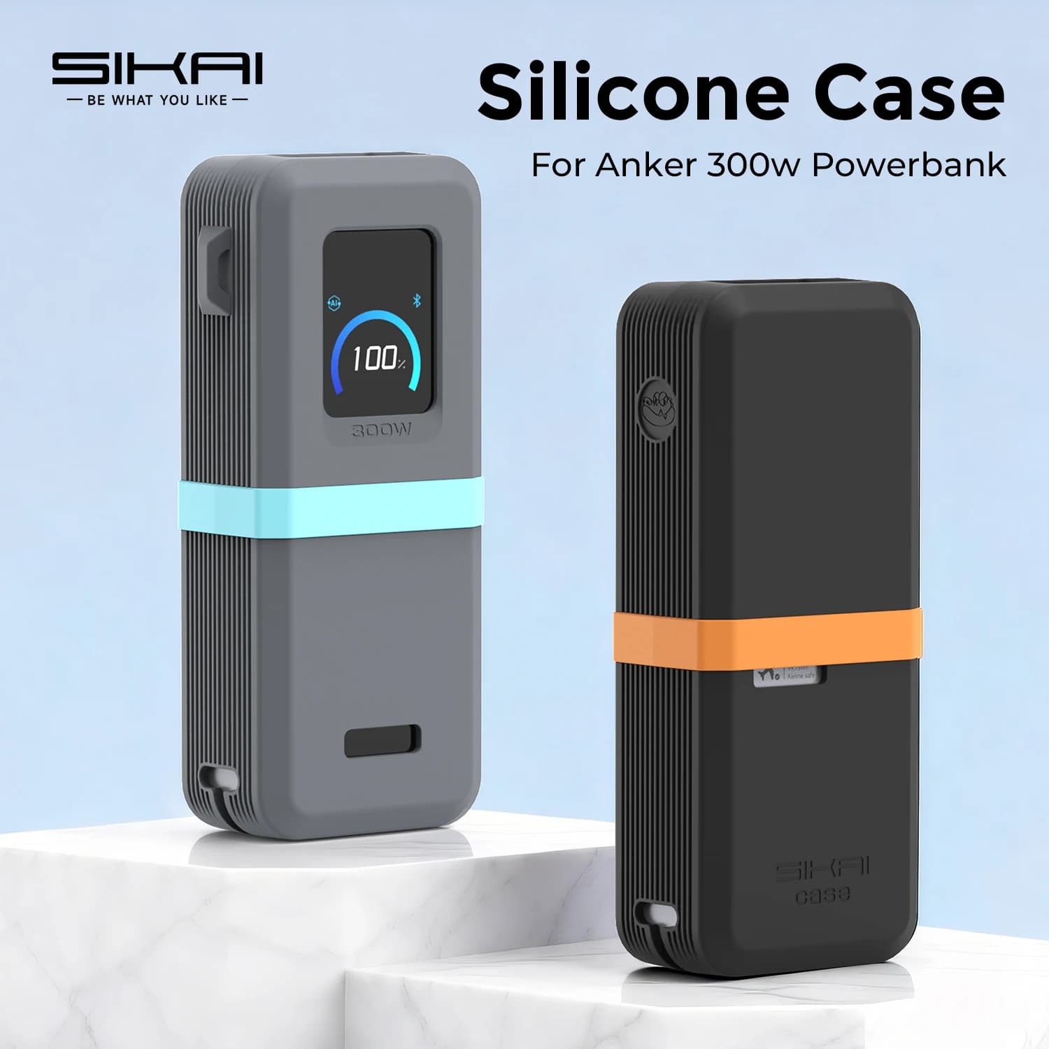 SIKAI Silicone Case for powerbank Anker 300W, shockproof cover with precise cuts