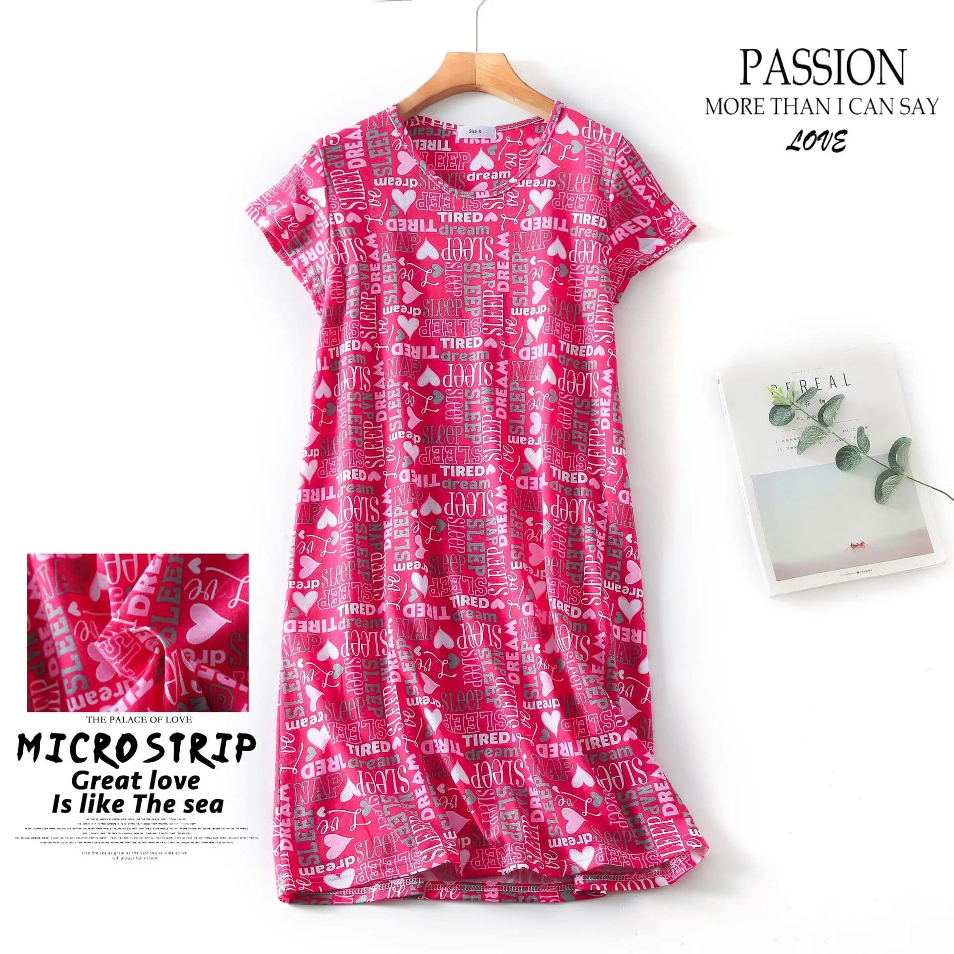 Summer Women Casual Cartoon Sleep Dress Cotton Lounge Nightgown Female Short Sleeve Top Quality Loosen Home Dress Plus size