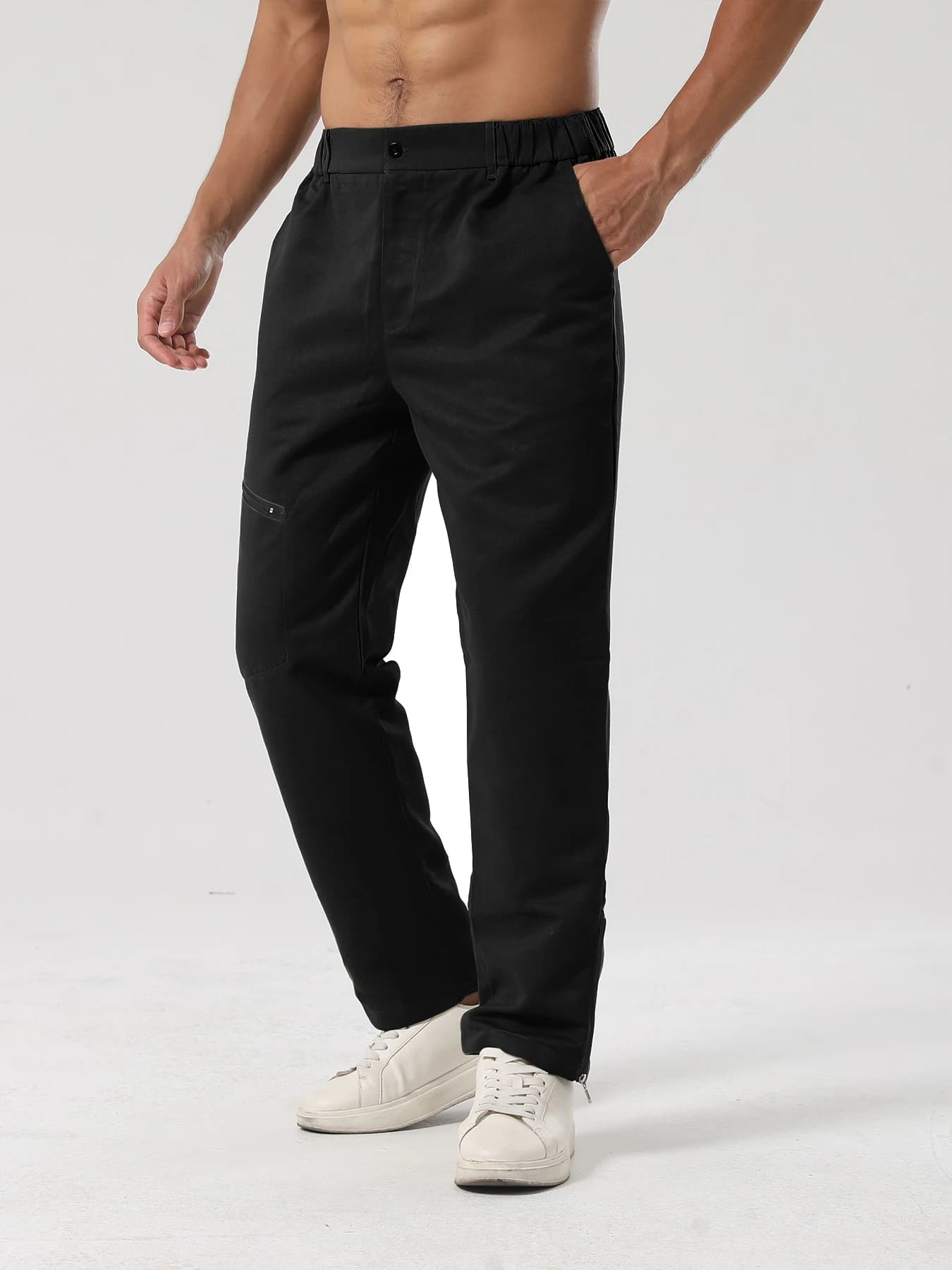 Pantaloni alla Moda da Uomo – Pantaloni Lunghi, Abbigliamento Casual, Design Multi-Tasca, Pantaloni da Lavoro, Tessuto Intrecciato, Adatti per Tutte le Stagioni