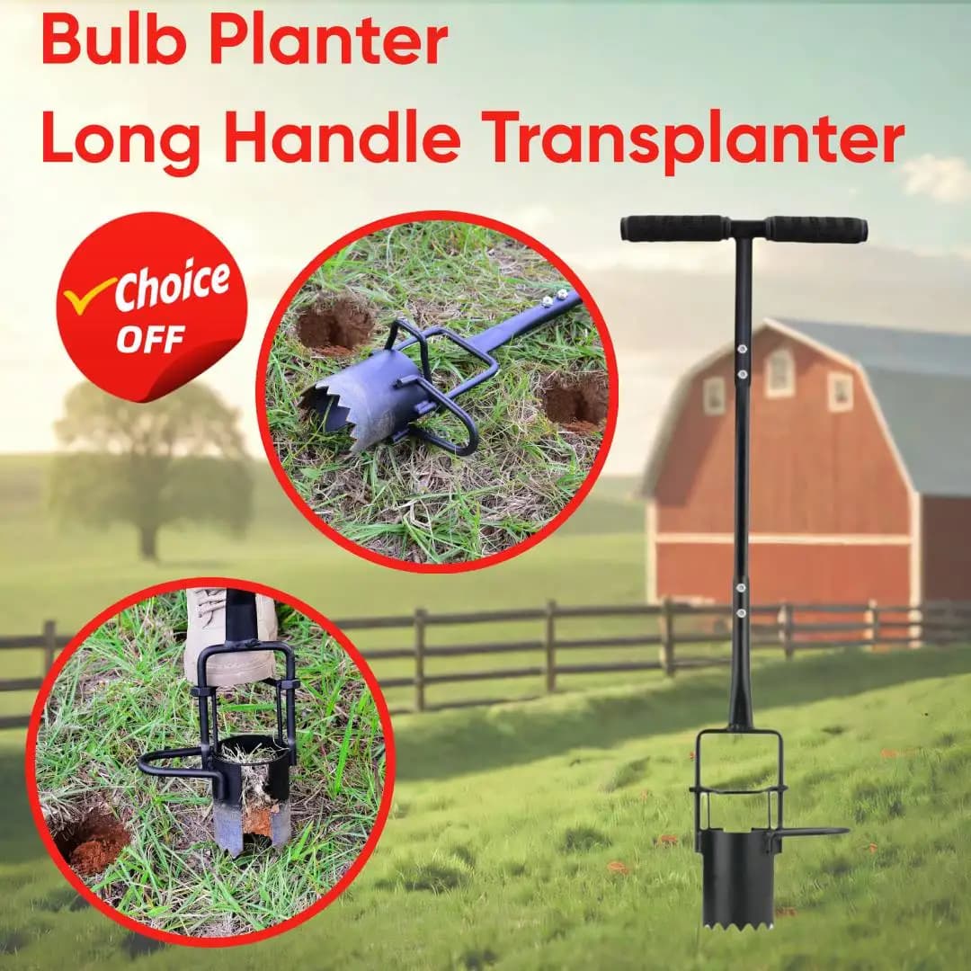 Planting Tools Carbon Steel Compact Size Plugger Tool Garden Transplanter Bulb Planter Tool for Lawn Gardening Planting Garden