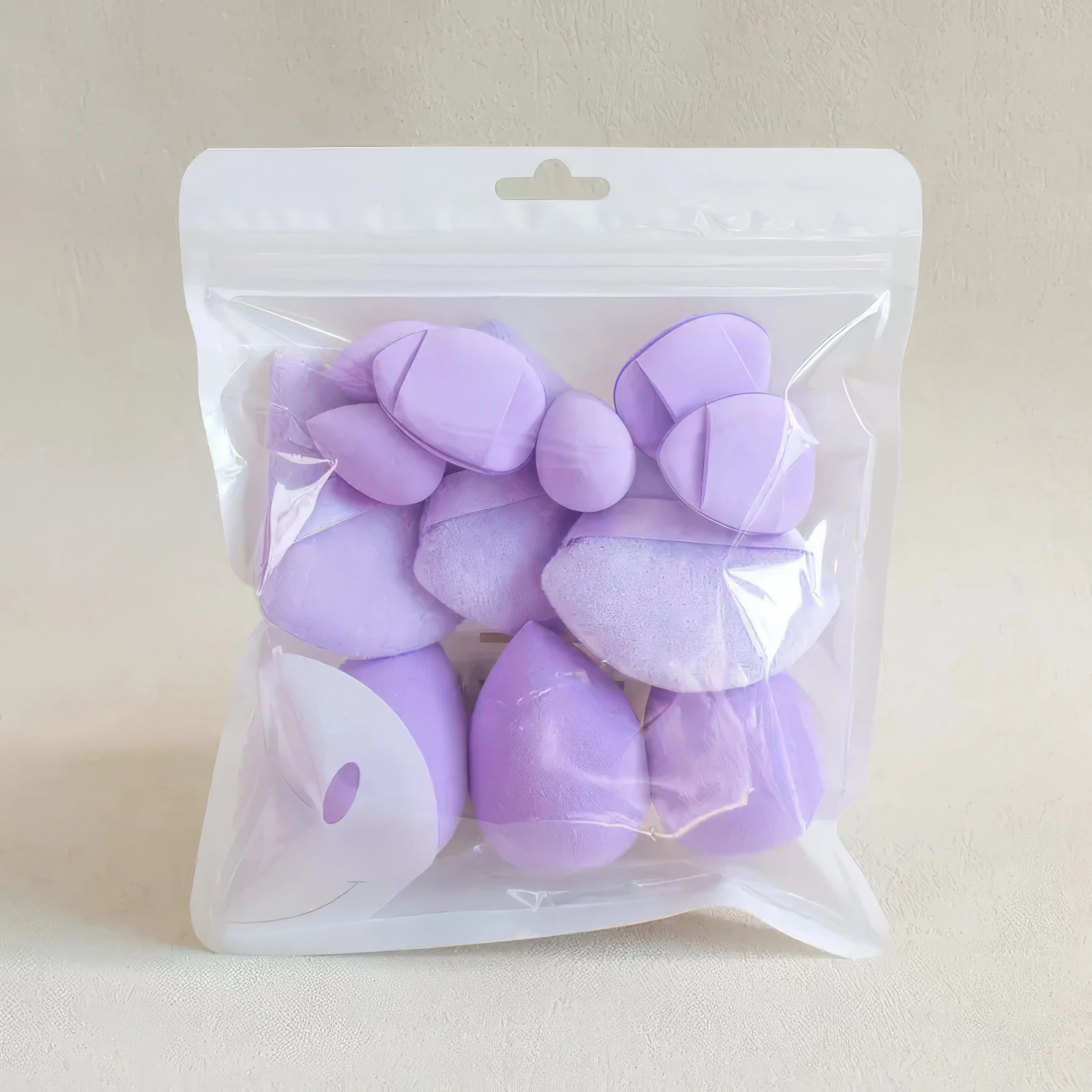 Pack of 12 sponges for purple makeup without latex - Soft beauty blenders, multiple packaging for flawless liquid foundation/black cream
