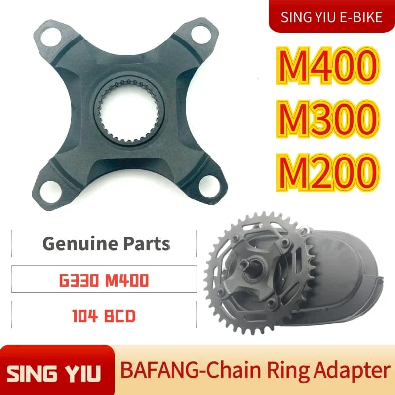 Bafang Ebike M400 M300 M200 G330 Bicicletta Bafang Mid Motor Spider Anello catena Adattatore 104BCD guarnitura bicicletta