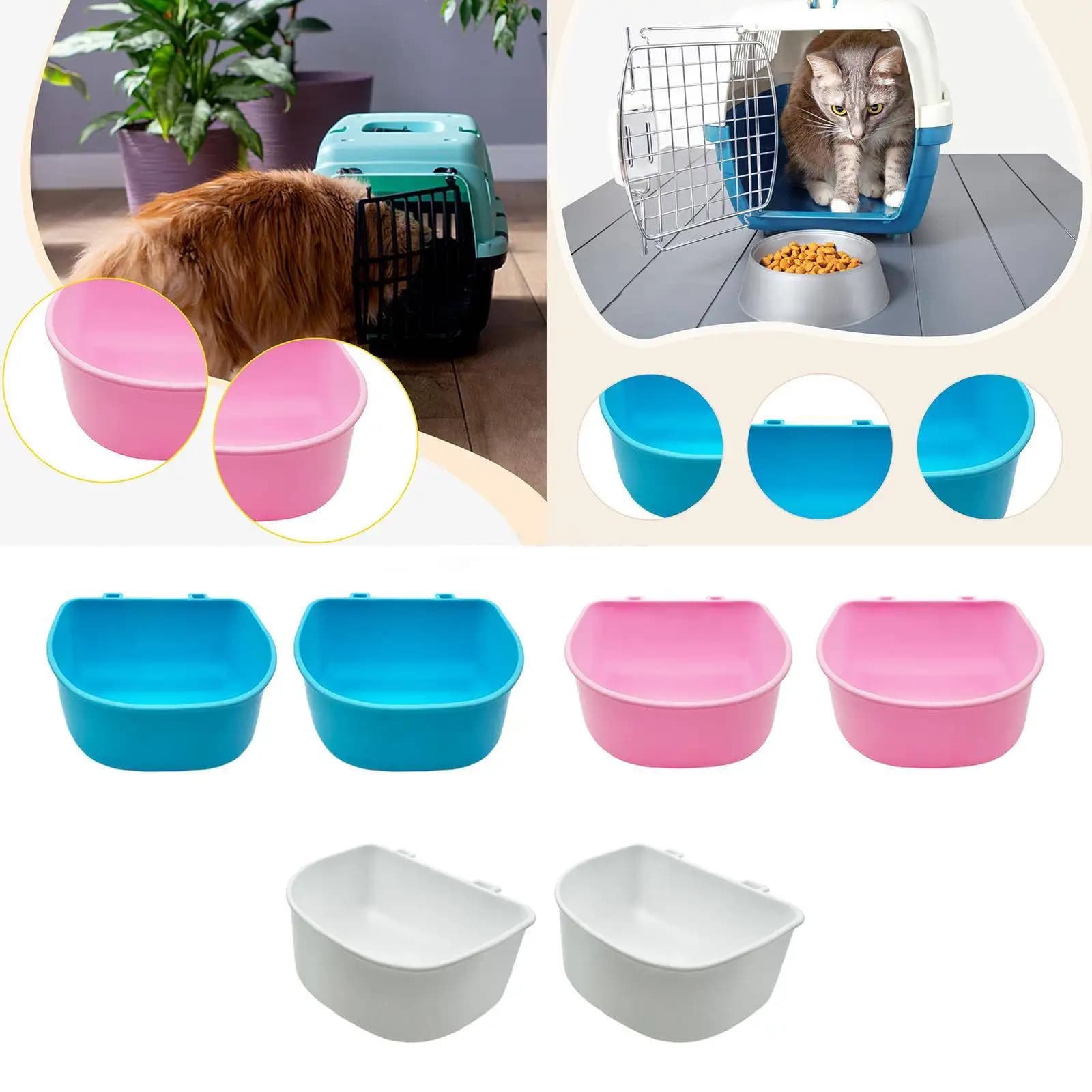Ciotole per alimenti sospese per animali domestici da 2 pezzi Ciotole per alimenti per cani per gatti Cani di piccola taglia Durata Facile da pulire Professionale