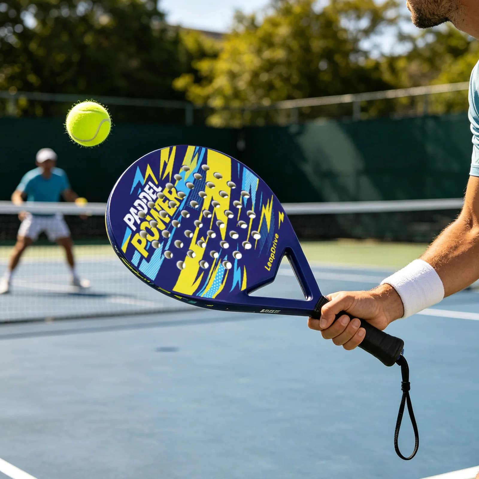 Grip per Racchetta da Padel, Racchetta da Tennis Paddle con Molla Robusta, Racchetta da Padel in ABS, Kit Racchetta da Tennis Paddle con 1 Nastro Grip