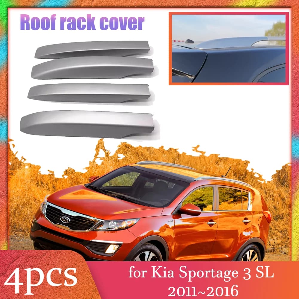 Car Wallets Cover for Kia Sportage 3 SL 2011 ~ 2016 2012 2013 2014 Bar Bagagli Part Rail End Borsette Cap Trim Accessories