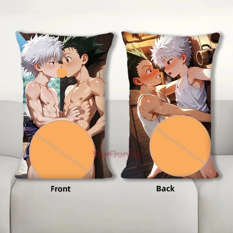 Dakimakura Anime Gon & Killua Federa per cuscino per il corpo Cuscino per divano Stampa fronte-retro Federa per cuscino 40X60 cm