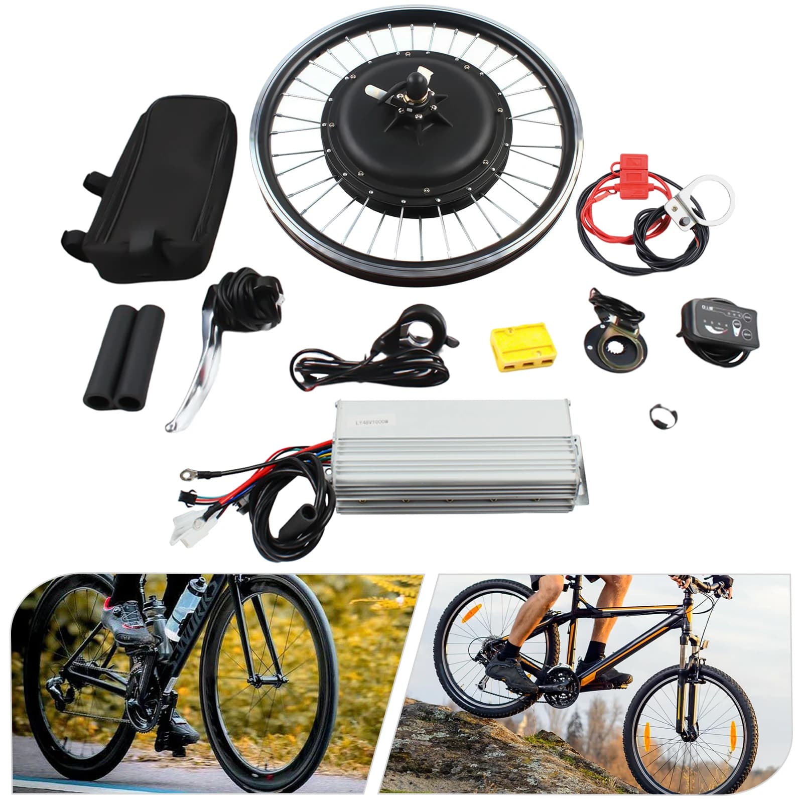 20 in Kit di conversione del motore della bicicletta elettrica della ruota posteriore motore del mozzo eBike 1000W 48V Display a LED per ciclisti che amano le challenge