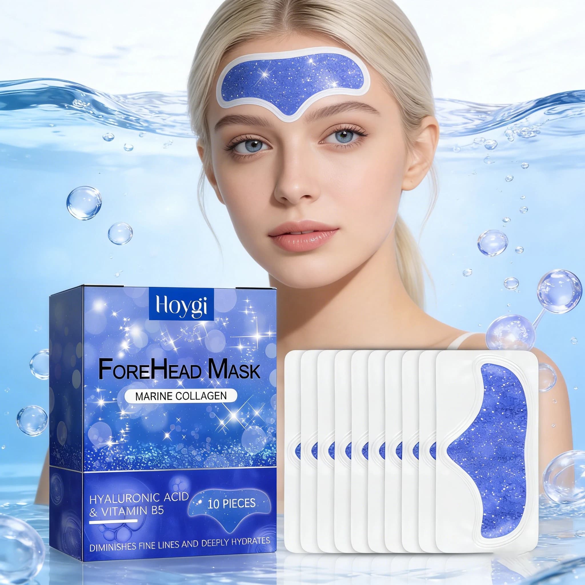 Mask for the Front of the Collagen Marino HOYGI, Rassodante, Anti-Rughe, Levigante, Reduces the Subtle Lines, Fights dryness, Rassoda la Pelle