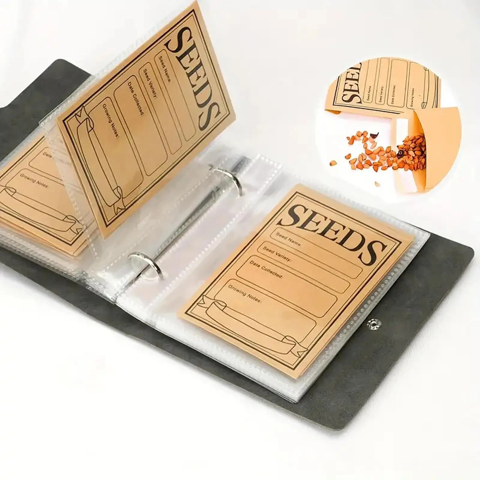 1 Set Garden Seed Storage Packages Collector for Seed Organizer with 50 self-sealing bags for plant flower seeds