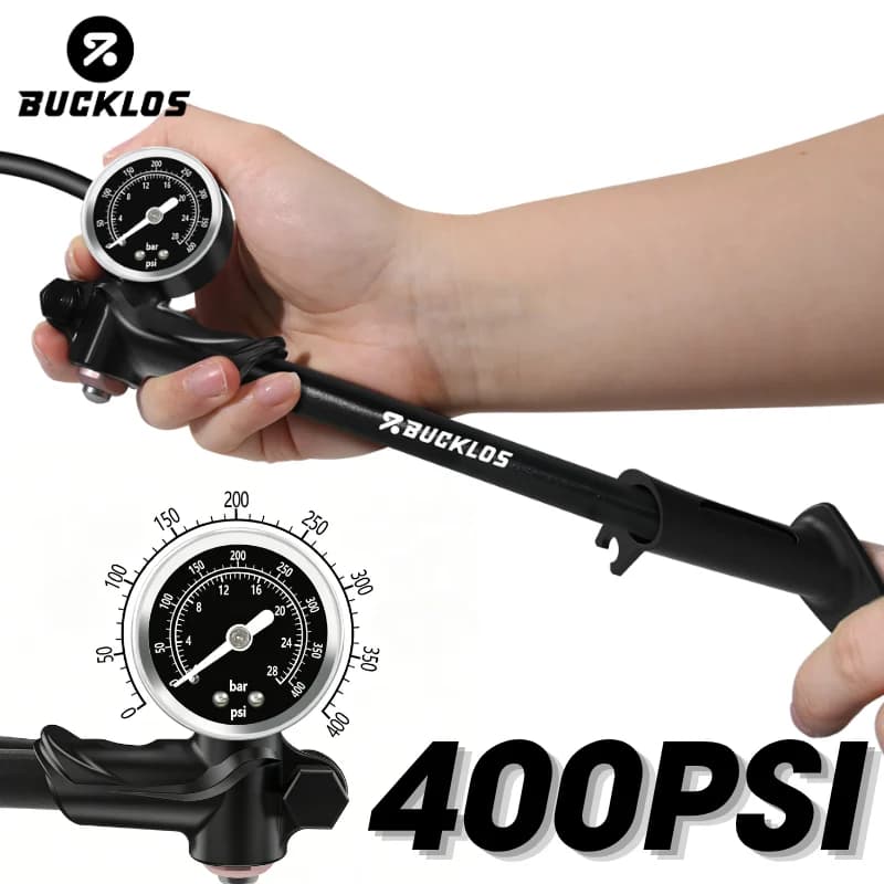 BUCKLOS Bicycle Air Pump 400PSI Air Suspension Inflator MTB Front Fork Rear Shock Absorber Pump Schrader Valve Tire Inflator